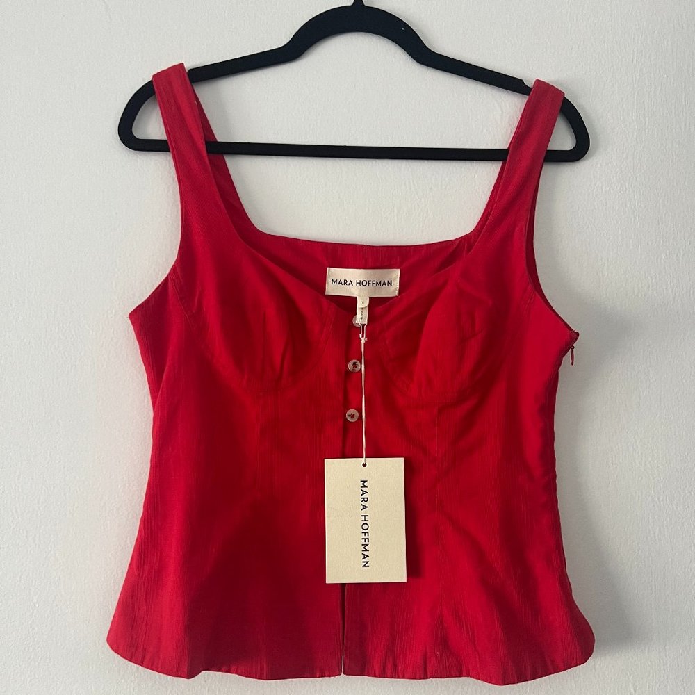 Mara Hoffman red summer top, NWT, size 6